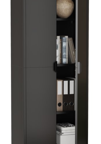 VCM NORDIC Flokas XL skab, m. 2 lger og 3 hylder - sort stl