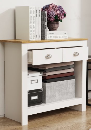 VCM NORDIC Balusa S kommode, m. 1 hylde og 2 skuffer - hvid/natur tr