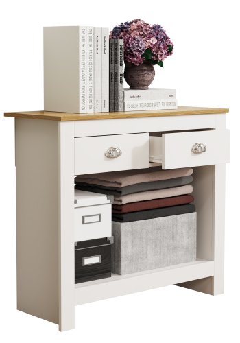 VCM NORDIC Balusa S kommode, m. 1 hylde og 2 skuffer - hvid/natur tr