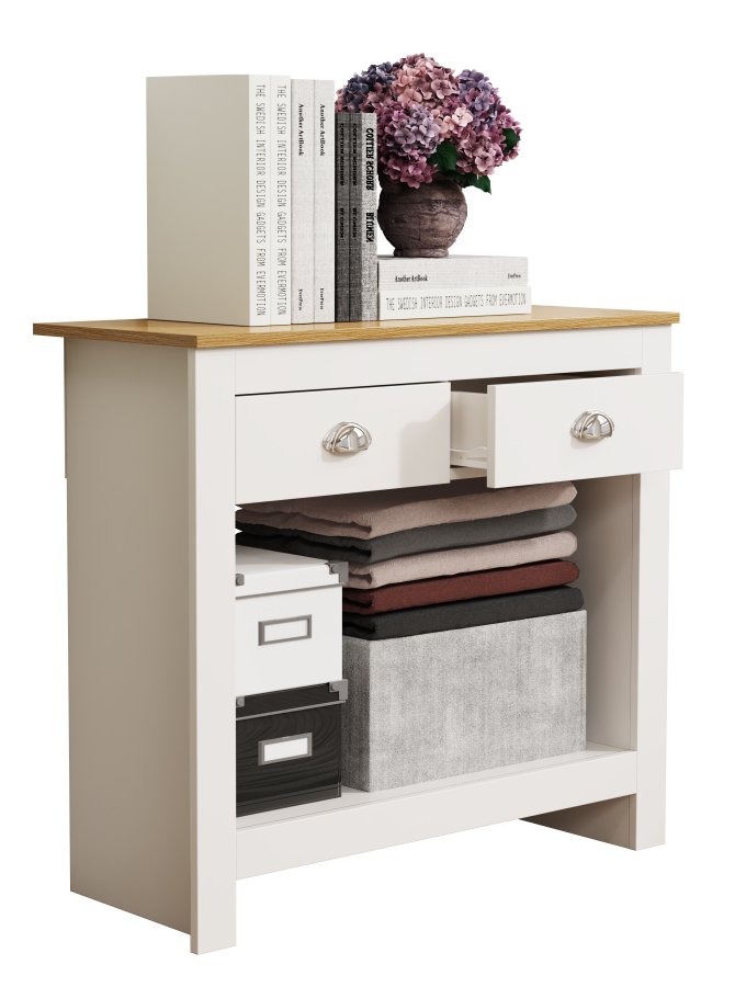 VCM NORDIC Balusa S kommode, m. 1 hylde og 2 skuffer - hvid/natur tr