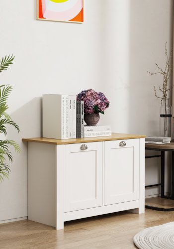 VCM NORDIC Balusa M kommode, m. 2 lger og 2 hylder - hvid/natur tr