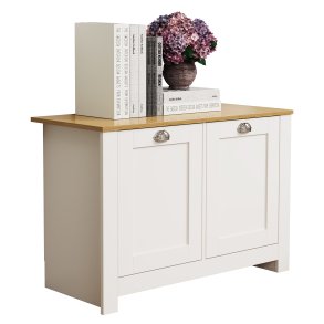 VCM NORDIC Balusa M kommode, m. 2 lger og 2 hylder - hvid/natur tr