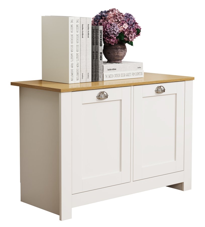 VCM NORDIC Balusa M kommode, m. 2 lger og 2 hylder - hvid/natur tr