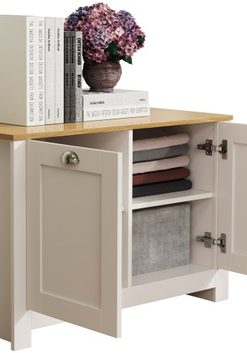 VCM NORDIC Balusa M kommode, m. 2 lger og 2 hylder - hvid/natur tr