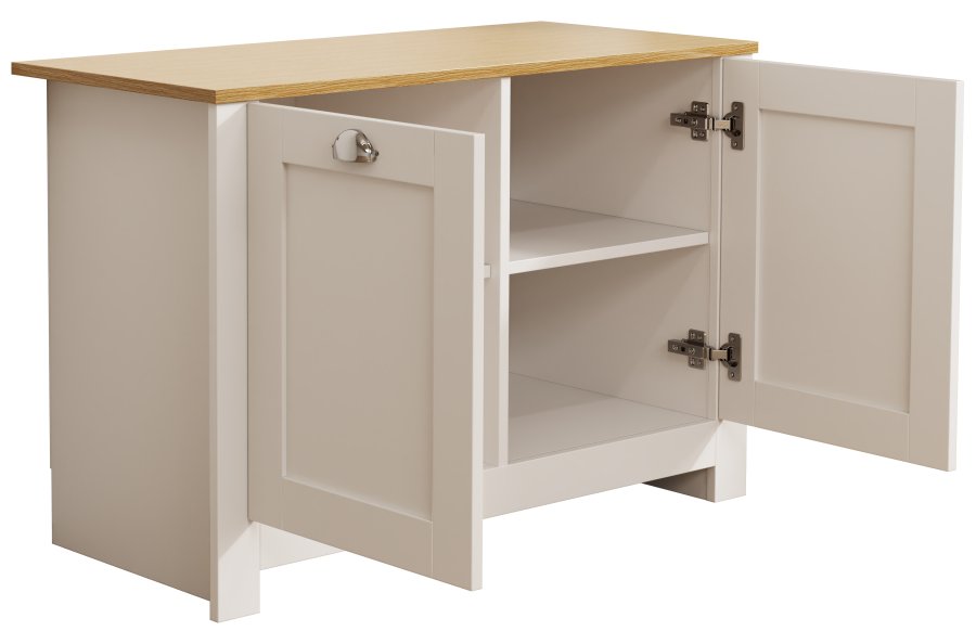 VCM NORDIC Balusa M kommode, m. 2 lger og 2 hylder - hvid/natur tr