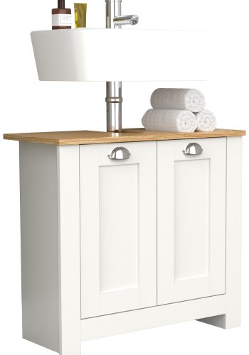 VCM NORDIC Balusa M badevrelsesunderskab til hndvask, m. 2 lger - hvid/natur tr