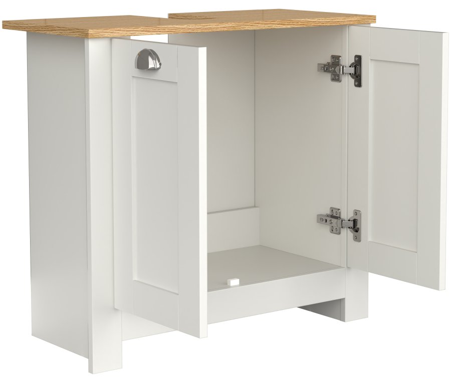 VCM NORDIC Balusa M badevrelsesunderskab til hndvask, m. 2 lger - hvid/natur tr