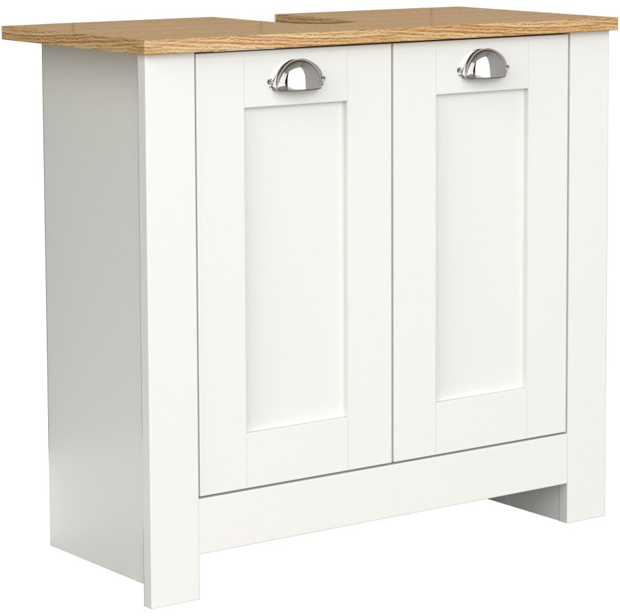 VCM NORDIC Balusa M badevrelsesunderskab til hndvask, m. 2 lger - hvid/natur tr