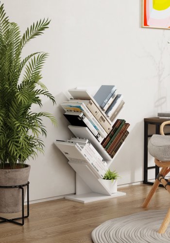 VCM-Nulis L reol, m. 6 bne rum - hvid tr