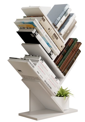 VCM-Nulis L reol, m. 6 bne rum - hvid tr