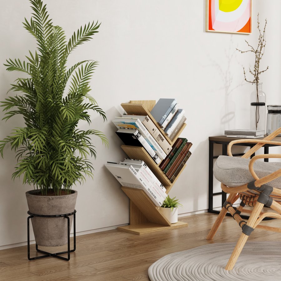 VCM-Nulis L reol, m. 6 bne rum - natur tr