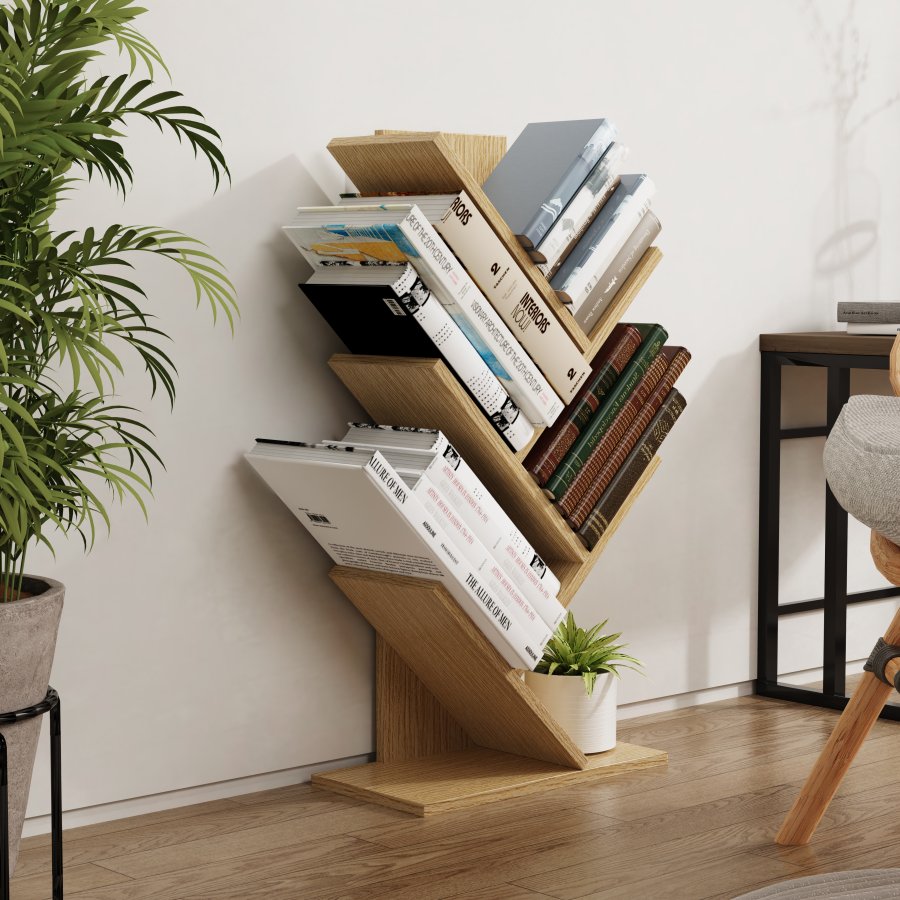 VCM-Nulis L reol, m. 6 bne rum - natur tr