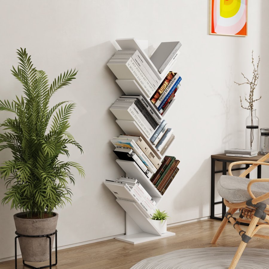 VCM-Nulis XL reol, m. 10 bne rum - hvid tr