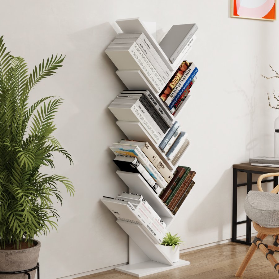 VCM-Nulis XL reol, m. 10 bne rum - hvid tr