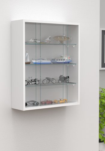 VCM NORDIC Drivalo M vgskab, m. 2 skydelger og 3 hylder - glas og hvid tr