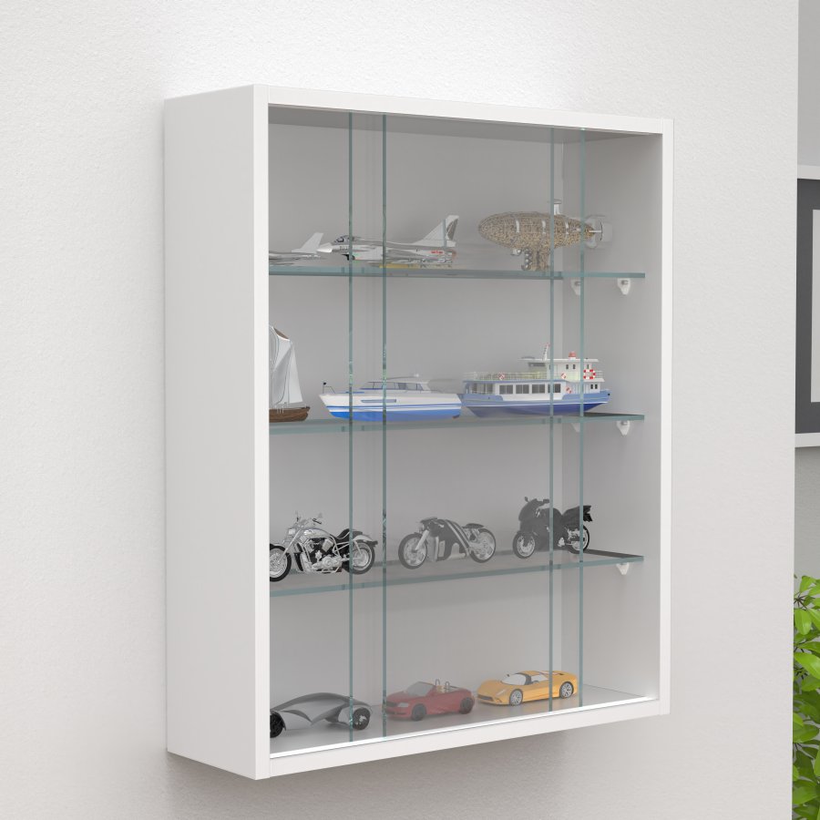 VCM NORDIC Drivalo M vgskab, m. 2 skydelger og 3 hylder - glas og hvid tr