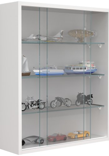 VCM NORDIC Drivalo M vgskab, m. 2 skydelger og 3 hylder - glas og hvid tr