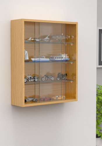 VCM NORDIC Drivalo M vgskab, m. 2 skydelger og 3 hylder - glas og natur tr