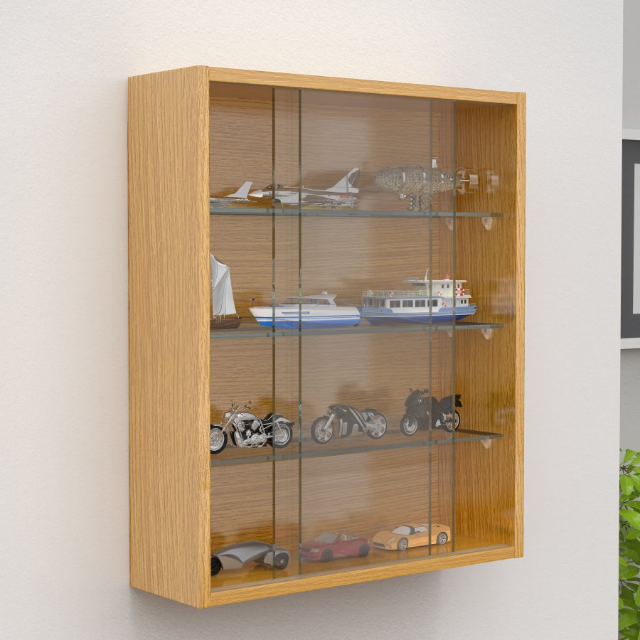 VCM NORDIC Drivalo M vgskab, m. 2 skydelger og 3 hylder - glas og natur tr