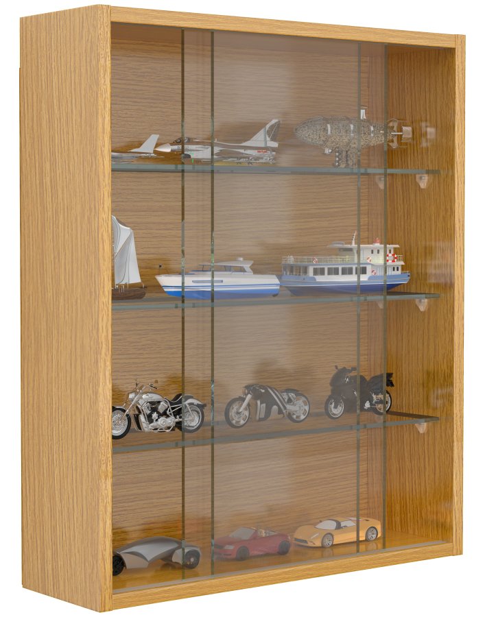 VCM NORDIC Drivalo M vgskab, m. 2 skydelger og 3 hylder - glas og natur tr