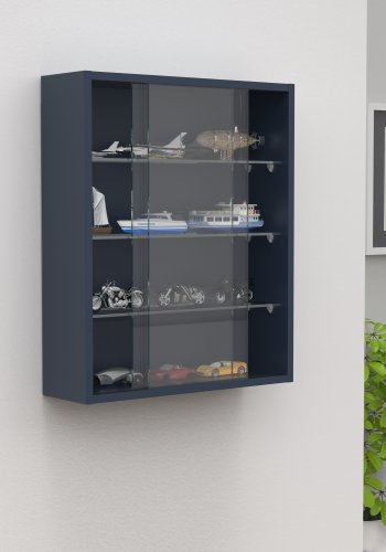 VCM NORDIC Drivalo M vgskab, m. 2 skydelger og 3 hylder - glas og antracitgr tr