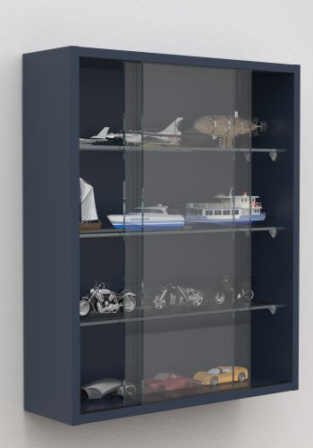 VCM NORDIC Drivalo M vgskab, m. 2 skydelger og 3 hylder - glas og antracitgr tr