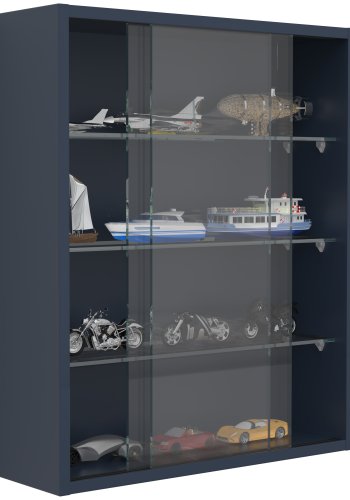 VCM NORDIC Drivalo M vgskab, m. 2 skydelger og 3 hylder - glas og antracitgr tr