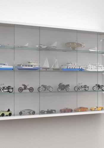 VCM NORDIC Drivalo XL vgskab, m. 2 skydelger og 3 hylder - glas og hvid tr