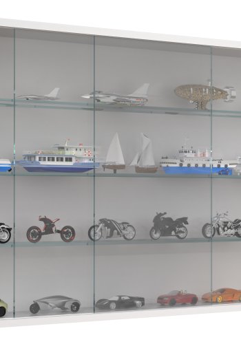 VCM NORDIC Drivalo XL vgskab, m. 2 skydelger og 3 hylder - glas og hvid tr