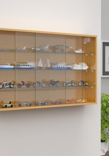 VCM NORDIC Drivalo XL vgskab, m. 2 skydelger og 3 hylder - glas og natur tr