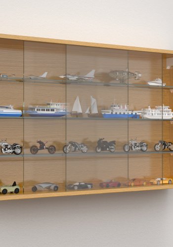 VCM NORDIC Drivalo XL vgskab, m. 2 skydelger og 3 hylder - glas og natur tr