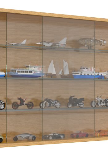 VCM NORDIC Drivalo XL vgskab, m. 2 skydelger og 3 hylder - glas og natur tr