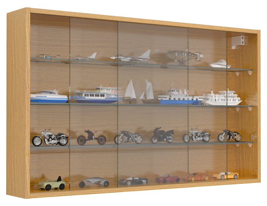 VCM NORDIC Drivalo XL vgskab, m. 2 skydelger og 3 hylder - glas og natur tr