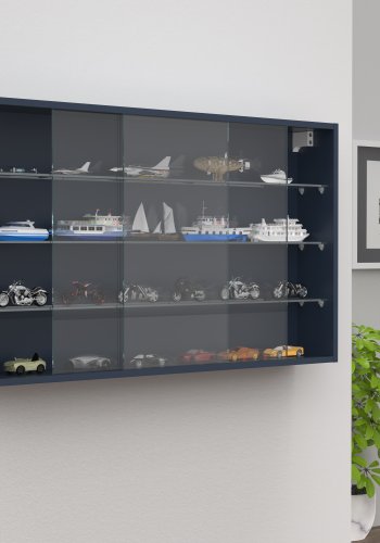 VCM NORDIC Drivalo XL vgskab, m. 2 skydelger og 3 hylder - glas og antracitgr tr