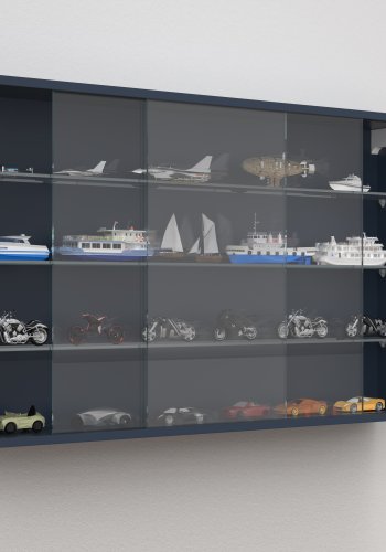 VCM NORDIC Drivalo XL vgskab, m. 2 skydelger og 3 hylder - glas og antracitgr tr