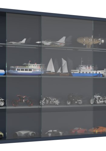 VCM NORDIC Drivalo XL vgskab, m. 2 skydelger og 3 hylder - glas og antracitgr tr