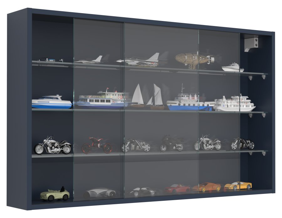 VCM NORDIC Drivalo XL vgskab, m. 2 skydelger og 3 hylder - glas og antracitgr tr