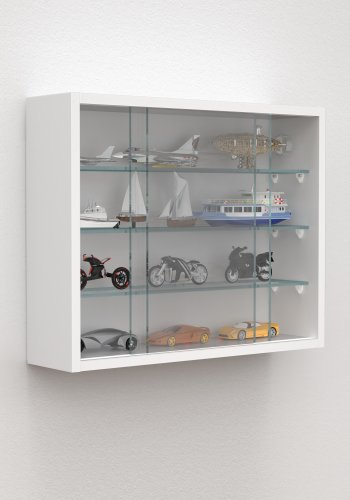 VCM NORDIC Drivalo S vgskab, m. 2 skydelger og 3 hylder - glas og hvid tr