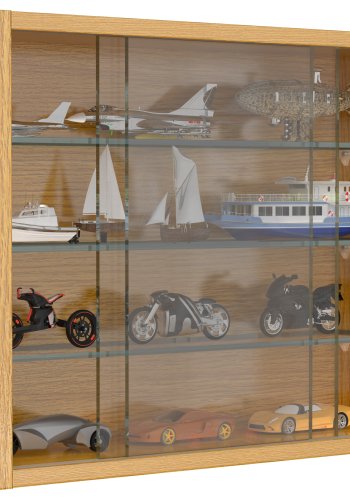 VCM NORDIC Drivalo S vgskab, m. 2 skydelger og 3 hylder - glas og natur tr