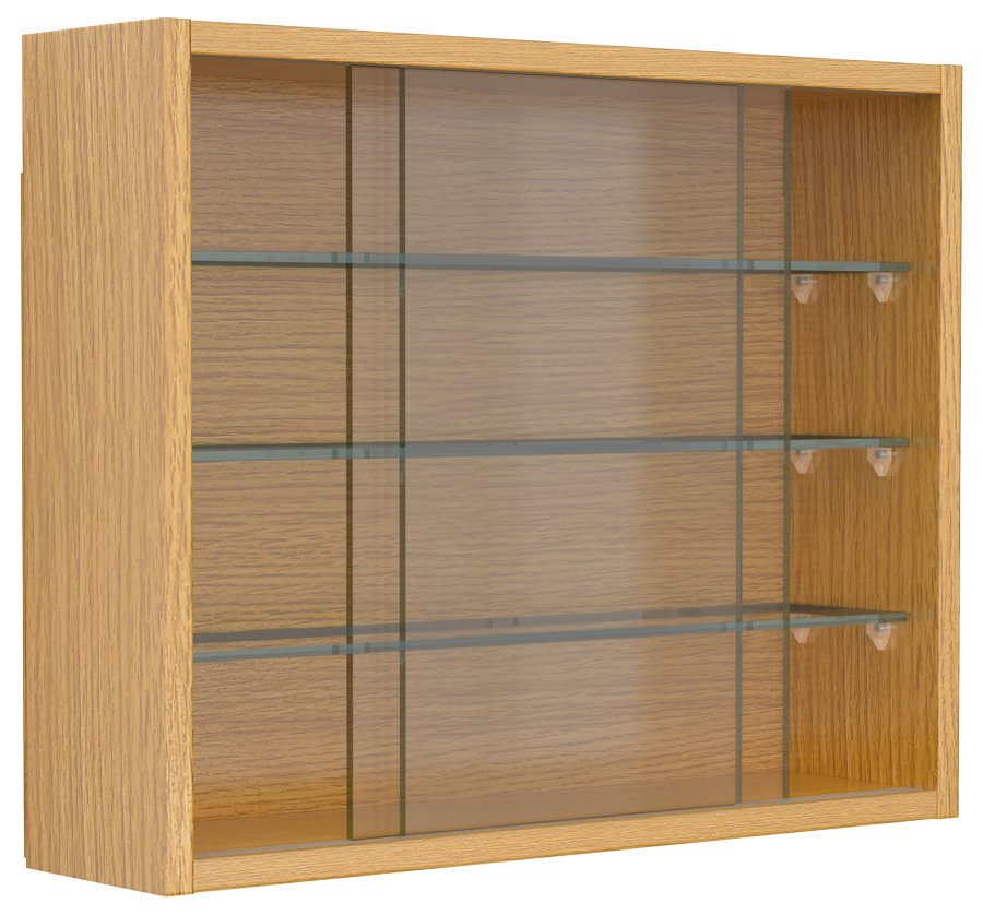 VCM NORDIC Drivalo S vgskab, m. 2 skydelger og 3 hylder - glas og natur tr