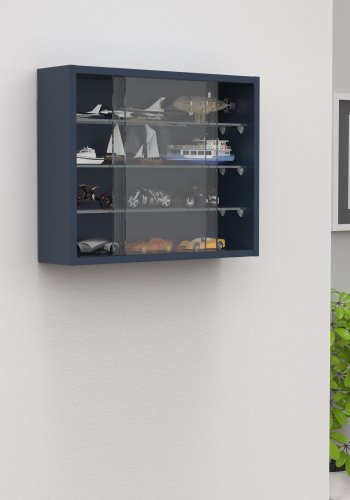 VCM NORDIC Drivalo S vgskab, m. 2 skydelger og 3 hylder - glas og antracitgr tr