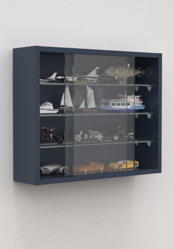 VCM NORDIC Drivalo S vgskab, m. 2 skydelger og 3 hylder - glas og antracitgr tr