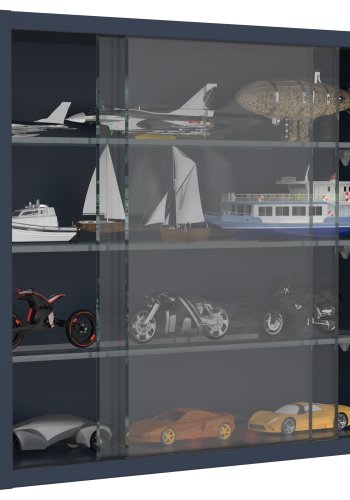 VCM NORDIC Drivalo S vgskab, m. 2 skydelger og 3 hylder - glas og antracitgr tr