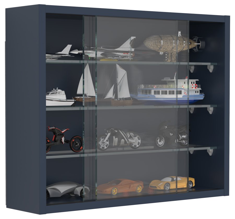 VCM NORDIC Drivalo S vgskab, m. 2 skydelger og 3 hylder - glas og antracitgr tr