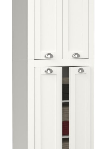 VCM NORDIC Balusa badevrelsesskab, m. 4 lger og hylder - hvid/natur tr