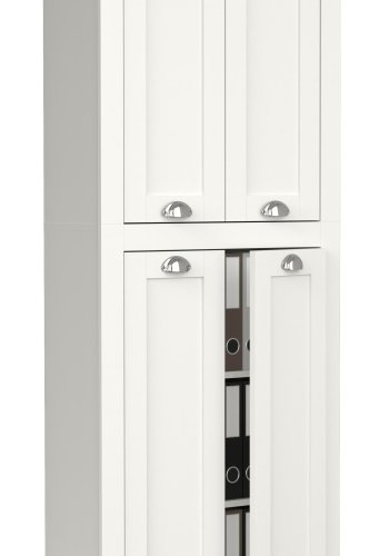 VCM NORDIC Balusa badevrelsesskab Hj, m. 4 lger og 4 hylder - hvid/natur tr