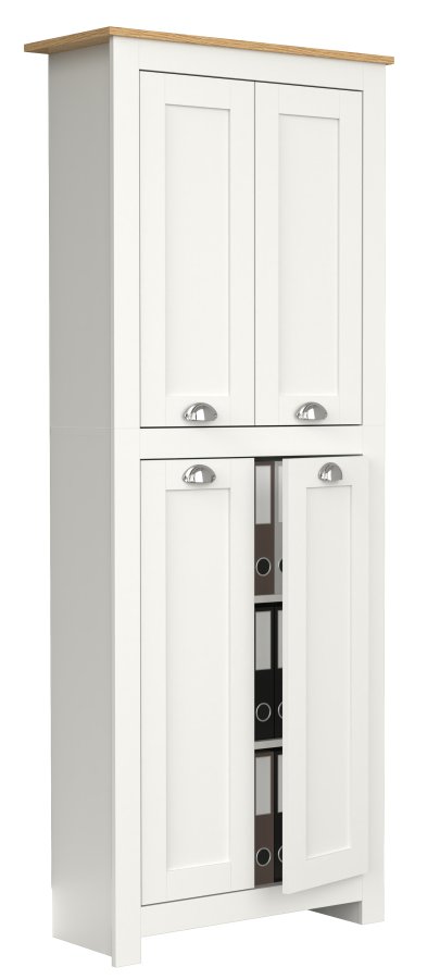 VCM NORDIC Balusa badevrelsesskab, m. 4 lger og hylder - hvid/natur tr