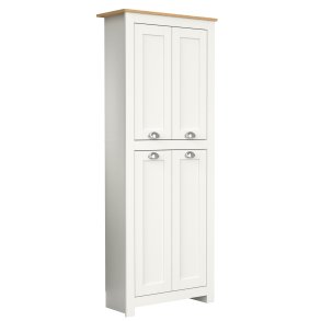 VCM NORDIC Balusa badevrelsesskab, m. 4 lger og hylder - hvid/natur tr