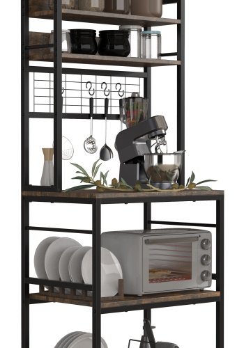 VCM NORDIC Kolari kkkenreol, m. hylder - natur tr og sort jern