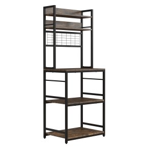 VCM NORDIC Kolari kkkenreol, m. hylder - natur tr og sort jern